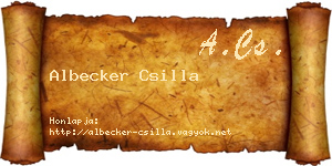 Albecker Csilla névjegykártya