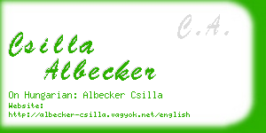 csilla albecker business card